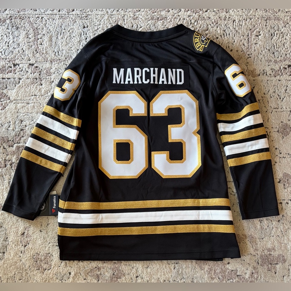 Fanatics Authentic Boston Bruins 100th Anniversary Marchand #63 Jersey Womens M - Picture 1 of 6